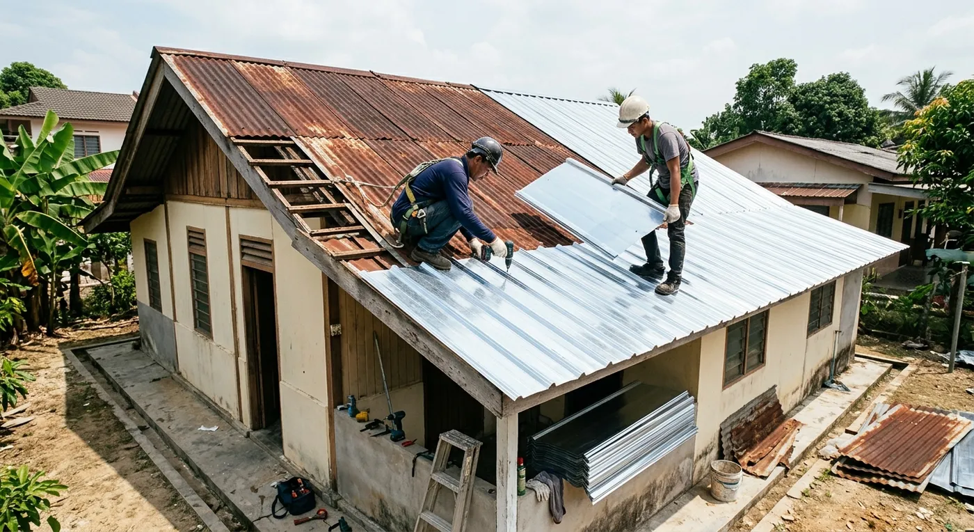 Ganti Atap Zink — RoofFix Malaysia